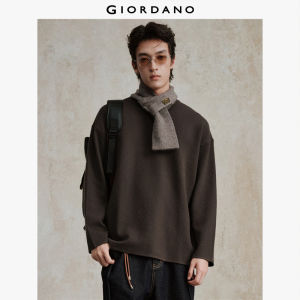 Giordano Men Textured crewneck loose sweater Free Shipping 18055704