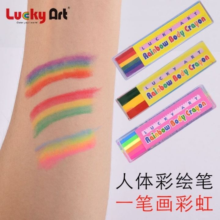 Taiwan Wax Art Body Paint Pen 6 Color Rainbow Strip Children's Face