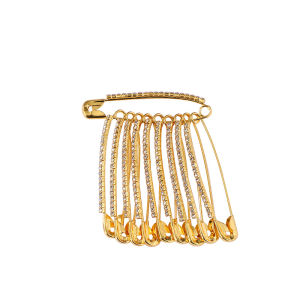 Free Shipping Simple Exquisite Rhinestone Sweater Cardigan Large Pin Womens Denim Pants Waist Small Buckle Pin Clothes Matching百搭简约精致水钻别针