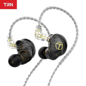 TRN ST2 1DD 1BA Earphones Hybrid HiFi Bass Earbuds Noise Cancelling Headset Dual Dynamic Balanced Armature Gaming Headphones Sports Lossless Music Wired Earphone 2PIN Detachable In-ear Monitors For Smartphones Tablet Laptops Computers