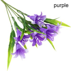 ROLL 33cm 7Heads Home Ornament Water Grass Fake Lily Artificial Flowers Lilies Bouquet Persian Leaf