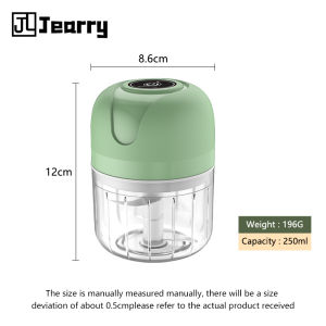 Jearry USB Cordless Garlic Chopper Mini Electric Food Processor Meat Grinder 250ml Portable Easy Clean Kitchen Tools