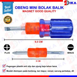 Obeng bolak balik AMERIKA USA 2 fungsi plus minus + - jumbo multi fungsi murah gagang jumbo