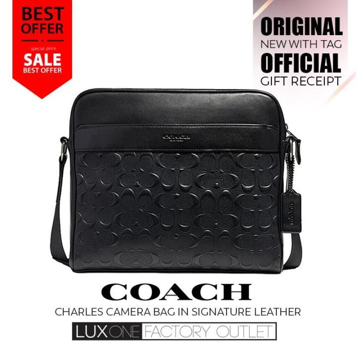 Authentic Coach F28455 Charles Camera Bag In Signature Leather QB BK NWT New With Tag Receipt Lazada