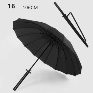 Samurai Umbrella Samurai Sword Hilt with Long Umbrella Fashion Black Classic Retro Umbrella