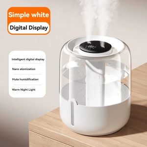 Large Capacity Humidifier USB Double Spray Quiet Humidifier Home Dormitory Office Bedroom Desktop with Night Light