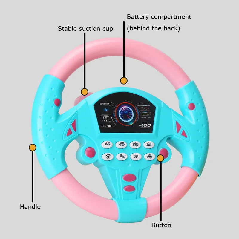 with Music】 Steering Driving Toy Back Seat Car Steering Wheel