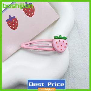 bashijian 2 Pcs Cute Sweet Strawberry Hairpin Lovely Pink Hair Clips Girls Bangs Clips BB Snap Clip Hair Accessories