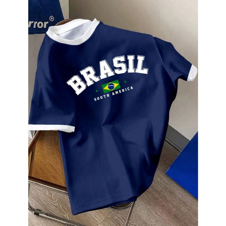 [Local Stock] VCC 3D Printed Brazil Flag T Shirt For Men Brazilian ...