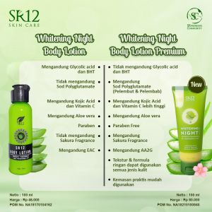 BODY LOTION / LOTION PENCERAH SR12 Melembabkan / Mencerahkan / Menghaluskan / Meregenerasi Sel kulit - Harum & Wangi Tahan Lama (100ml) (BPOM NA 18170104162)