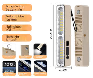 Portable LED Emergency Rectangular Camping Flashlight Hanging Magnetic Ceiling Night with USB Charging Lithium Battery Light Tube for Night Market Outdoors