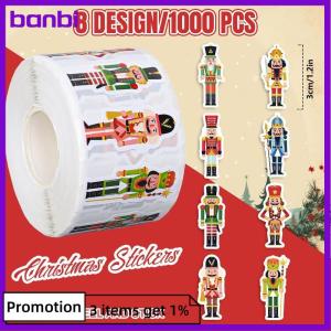 banbi 500Pcs Giáng Sinh Phim Hoạt Hình Nutcracker Vua Và Người Lính Dán Giáng Sinh Nutcracker Dán Dễ Thương Văn Phòng Phẩm Trang Trí