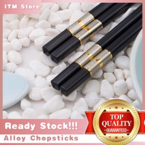 10pair Alloy Chopsticks Japanese Style Anti Slip Classic Chopsticks