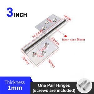 2pcs 304 Stainless Steel Flag Hinge PVC Door Hinge 360 Degree Swivel Hinge(Butterfly Hinge)Detachable