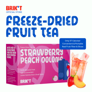 [BRIKT OFFICIAL] Strawberry Peach Oolong Freeze-Dried Fruit Tea Bricks 7-Pack「Low Calories 」