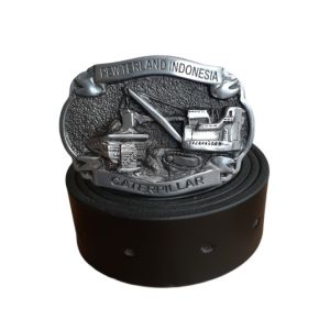 Pewterland Belt Buckle Minung caterpillar 2 unit Kepala Sabuk Tambang Logam Timah Sabuk Kulit