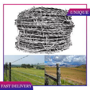 50/100/200  Meters Iron Barbed Wire Roll Fence Barbed Wire Anti-climb Protect Fence Galvanized Anti-rust Stee Wire