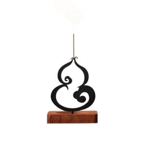 GJ56 FU Character Lucky Words Mosquito Incense Plate Holder Gourd Incense Burner Anti-Ash Design Sandalwood Storage Rack Simple  Decor Gourd Incense Stick Holder Meditation