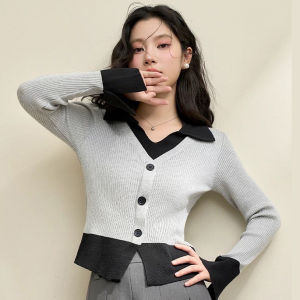 Fashion เสื้อไหมพรมผู้หญิง แขนยาว คอวี ผ้านิ่ม เสื้อไหมพรมสำหรับผู้หญิง ใส่กันหนาวกันลมได้ 💥 พร้อมจัดส่ง 💥