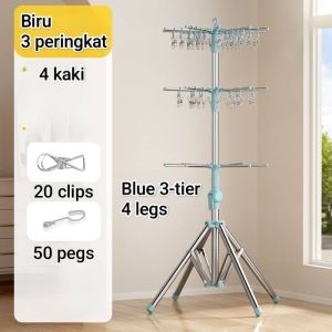 Rak pengeringan rak pakaian bayi keluli tahan karat yang boleh dilipat. Foldable Stainless Steel Baby Kids Clothes Hanger Rack Drying Rack. 可折叠不锈钢婴儿晾衣架晾衣架