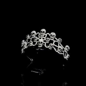 European and American Halloween hair accessories rhinestone alloy crown unique and exaggerated party jewelry dark queen skull crown