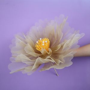 SHIRUI Silk Artificial Realistic Peony 50cm Outdoor Fake Flowers Layered Fluffy Petals Large Flower Head