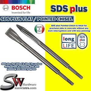 Bosch 250mm SDS plus Pointed Chisel / Flat Chisel FOR ROTARY HAMMER DRILLS #2608690549 #2608690548