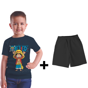 Baju Kaos Setelan Distro Anak Laki Laki Karakter Anime One Piece Import 1 - 10 Tahun - Hypelane Kids