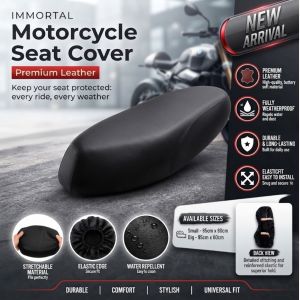 Im mortal Motorcycle Seat Cover Premium Leather - Stretchable Material Water RepellenSizes Small 56x80cm Big 95x85cm