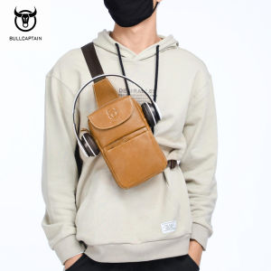 BULLCAPTAIN Leather Chest Bag - Mens Top Leather Mini Cross Body Pouch - Official Flagship Store - Free Small Gifts