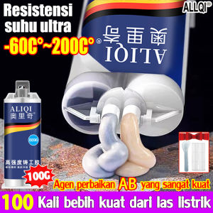 ⭐50 tahun tidak akan bocor ⭐ALIQI Lem Las ab 100G lem besi seperti las Agen Perbaikan Cacat Tahan suhu tinggi tahan minyak digunakan untuk mengisi berbagai cacat mengikat baja(lem metal Perbaikan Logam Agen Metal Casting Glue Pasta Perbaikan)