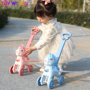 Internet Celebrity Bubble Machine Electric Pony Cart Music Light Childrens Toy Summer Bubble Water Soft Bullet Blaster Toy Camera Blowing Bubble Artifact Bubble Windmill Blower Toy