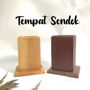 Tempat sendok kayu unik tatakan sendok Wadah Sendok kayu pinus pilihan