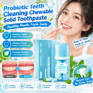 Probiotic Chewable Solid Toothpaste Tablets Teeth Whitening Stain Removal Fresh Breath Anytime Solid Toothpaste Daily Portable Dental Cleaning