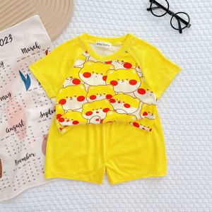 Bộ Quần Áo Trẻ Em Vải Thun Lạnh Hiệu NATUCO Cho Bé 0-8 Tuổi In Hình Toàn Thân TN-IN183