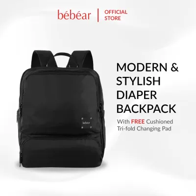 Bebear Bennett Diaper Bag Backpack (Jet Black)