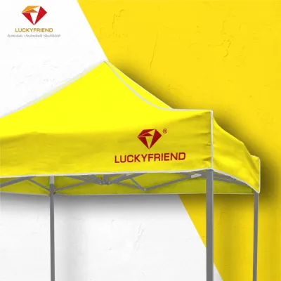 LUCKYFRIEND(T1) เต็นท์พับได้ ขนาด 2x2/2x3/3x3 เมตร รุ่นโครงหนา (สีดำ) + ผ้าใบหนา 700D (9สี) เต็นท์พับ เต็นท์ขายของตลาดนัด เต็นขายของ เต๊นขายของ เต๊นตลาดนัด