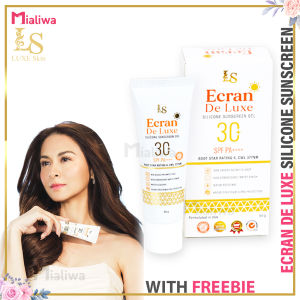 Luxe Skin Ecran De Luxe Silicone Sunscreen Gel SPF30 Broad Spectrum Sun Protection Whitening Moisturizing Hydrating Sunshield Sunblock Beauty Skin Care Face Moisturizer Acne Pimple Dark Spot Anti Aging Facial Serum Cream Beauty Skin Care For Men & Women