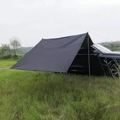 Windproof Hatchback with Tent Roof Canopy and Poles Universal for Camping Car Tent Car Awning Tailgate Tent