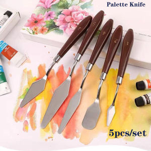 5pcs/Set Palette Knife Stainless Steel Spatula Watercolor Painting Oil Painting Palette Knife Fine Art Supplies