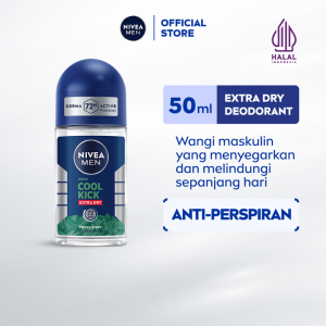 NIVEA MEN Deodorant Roll On Cool Kick Freezy Green 50ml - Deodoran pria perlindungan ekstra kering dari keringat bau badan dengan sensasi dingin menthol wangi maskulin - Antiperspiran tidak mengandung ethyl alkohol cocok untuk semua jenis kulit