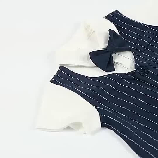 【COD】Baby Romper  Clothes Set Summer Thin Jumper Baptismal Newborn Jumpsuit Gentleman Bayi Short Sleeve Clothing Suit Bodysuits