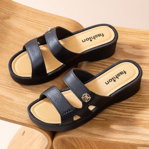 [Free Shipping] New Fashion Trendy Wedge Heel Womens Open-Toe Sandals Comfortable for Outdoor Wear Beach Non-Slip Round-Toe Open-Toe Sandals for Women