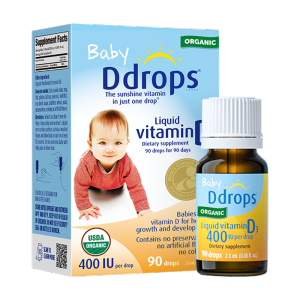 Ddrops Baby Vitamin D3 400 IU (90 Drops) | Halal & Pediatrician Recommended | Supports Bone Teeth & Immunity for Infants