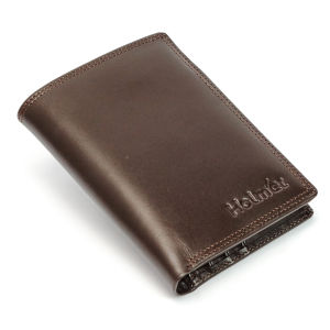 Dompet Kulit Asli Garut Elegan 3/4 dengan Slot Kartu - Warna Hitam/Abu-abu