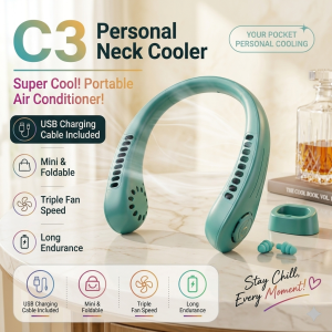 LUCKY PLUS : ✅ Original Meet Neck Fan Rechargeable Fan USB Portable Bladeless Fan for Home Outdoor Sports