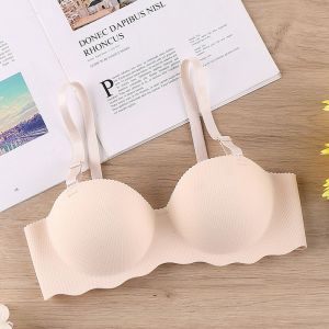 Lizida Womens Solid Color Push-up Gather Bra Palm Shape Cup No Steel Ring Underwear