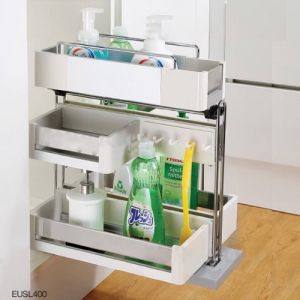 Giá Đựng Chai Lọ Tẩy Rửa EUROGOLD EUSL400 - Lắp Đặt Âm Tủ Bếp Dưới - Chất Liệu Inox - Hàng Chính Hãng