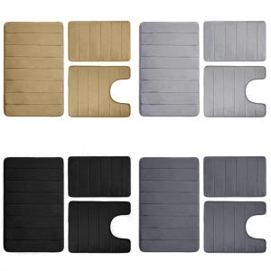 Nonslip flannel Bộ thảm nhà tắm thấm nước mềm Thảm phòng tắm có thể giặt cho nhà phòng tập thể dục salon và vòi hoa sen