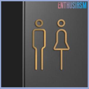 【Enthusiasm】🌟🌟【Hot Sale】🎈 Black Color Toilet Sign Plate Brass Wash Room Door Wall Label Sticker Wc Holder Signage Board